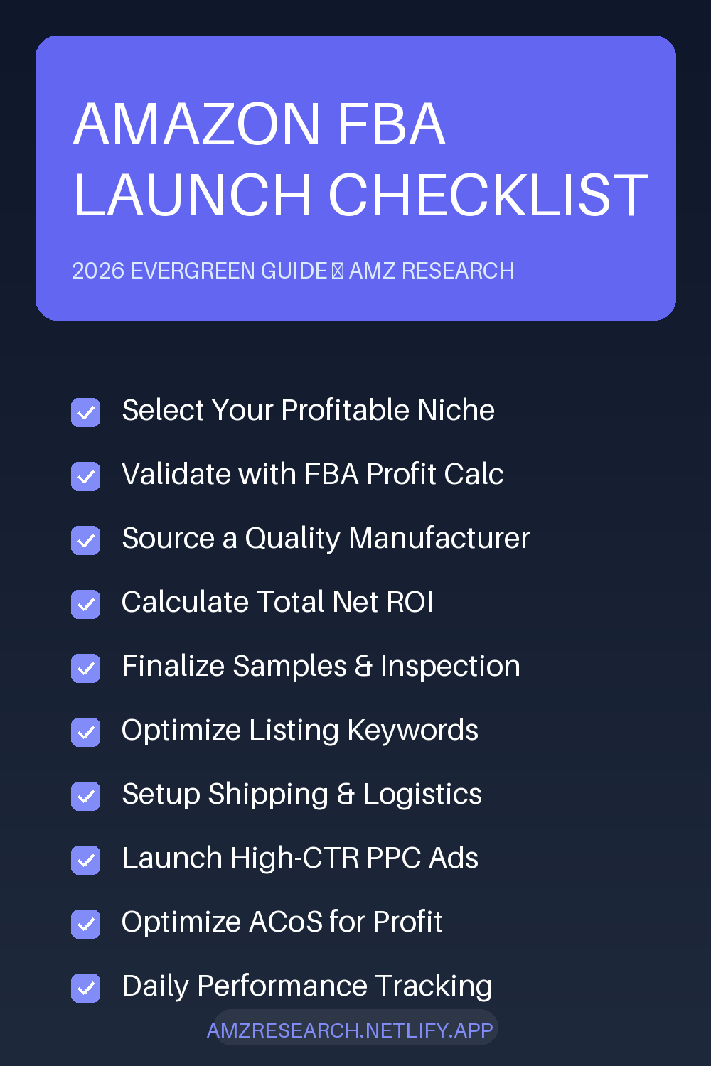 Amazon FBA Launch Checklist Infographic